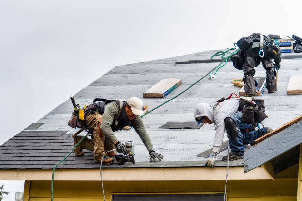 Professional Gutter Installation technician working in Janesville, CA